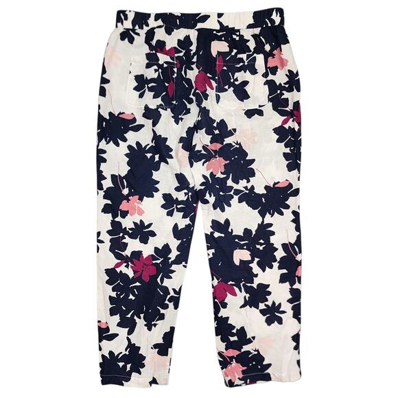 Liz Claiborne Pants Large Linen Blend Floral Wide-Leg Fun Boho Colorful Beach - Picture 2 of 12